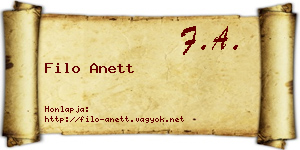 Filo Anett névjegykártya